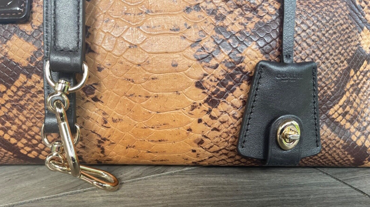 Coach Python Snake Print Leather Satchel Crossbody Bag with Coach Python Snake Print Leather Satchel Crossbody Bag with