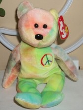 Ty Beanie Baby - PEACE the Ty-Dyed Bear 8.5 Inch MWMTs Stuffed Animal Toy