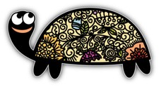 Patterned Turtle Car Bumper Sticker Decal