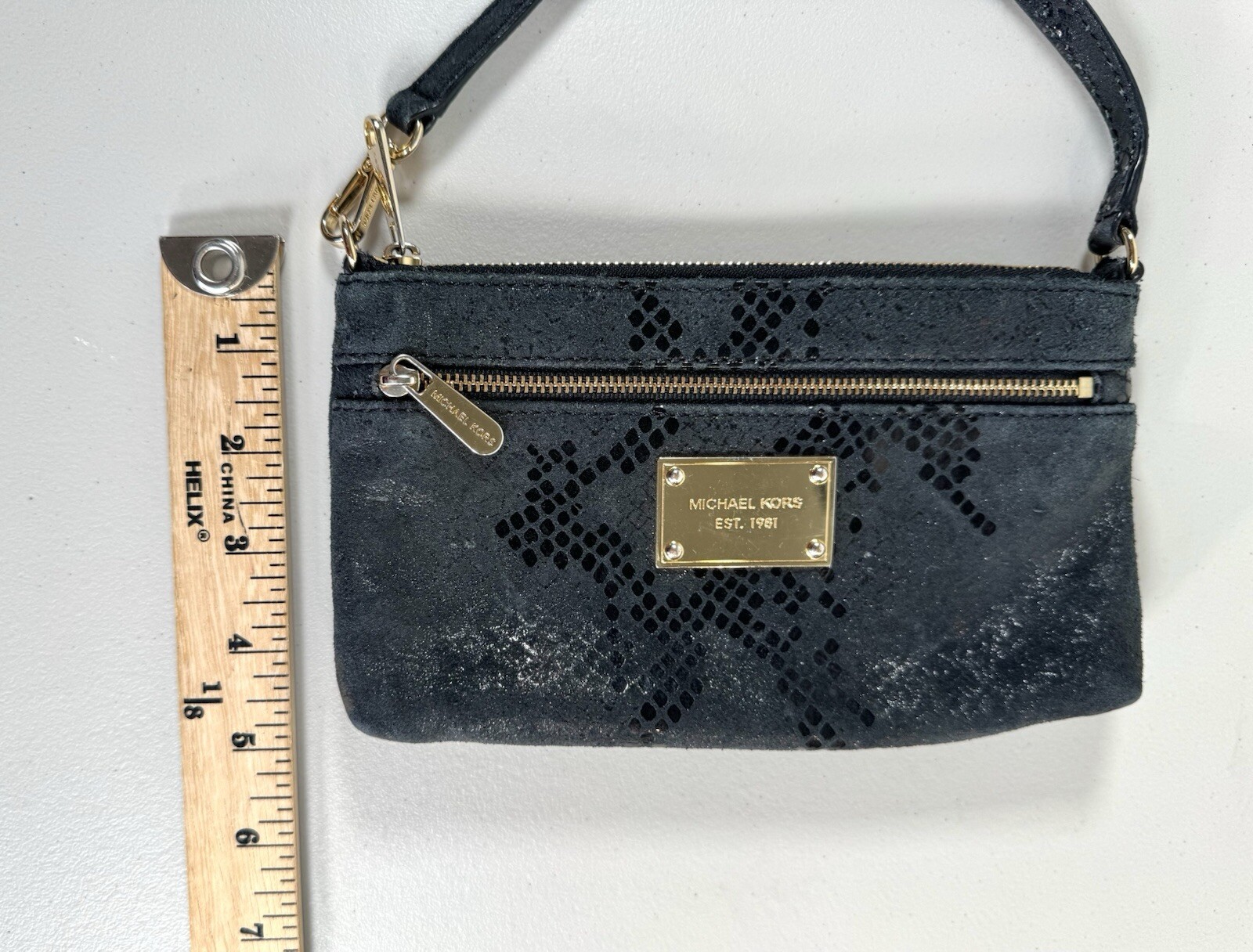 Michael Kors Black Leather Python Clutch Bag with… - image 9