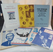 Political Republican Dinner Programs menus Books 1960s-1980 Reagan Nixon MORE