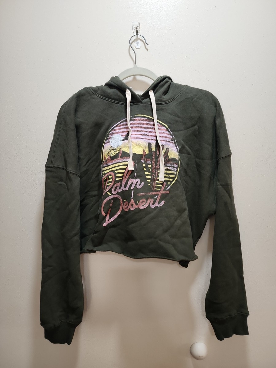 Bp Nordstrom graphic Cropped green Hoodie Size large sweatshirt