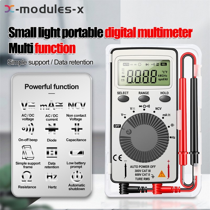 ANENG AN101 AC/DC LCD Digital Multimeter Resistance Voltmeter Ammeter Ohm Tester