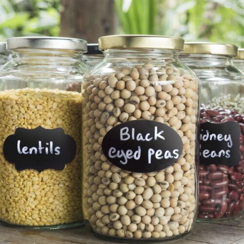 200 Reusable Chalkboard Labels Removable Blackboard Stickers Name Bottles Jars - Picture 6 of 8