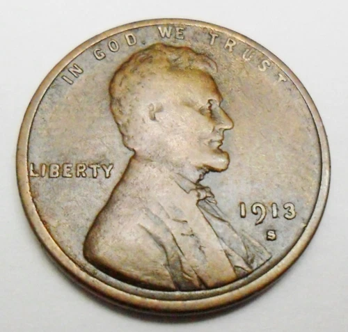 1913 S Lincoln Wheat Cent / Penny   *F - FINE*    **FREE SHIPPING**