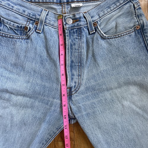 Levis 501 Jeans Mens 30 X 30 Blue Denim Button Fly Straight Leg Distressed - Picture 9 of 15