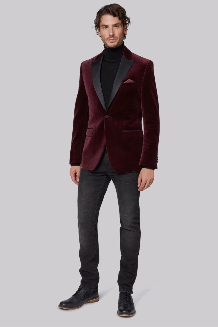 Men's Slim Fit Burgundy Blazer, Men Suits Formal Slim Fit