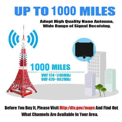 1000 Mile Range Hdtv Clear View Antenna Hdtv Clearview Digital TV FOX 4K 13ft - Picture 7 of 11
