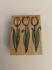 Hero Arts E2074 Tulip Trio Wood Mounted Rubber Stamp RS3