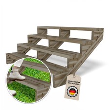 Terrassentreppe Breite 150cm mit Stufen Wangentreppe Kiefer imprägniert