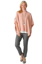 Marlawynne Side Tie Polo Neck Poncho Blush Pink Size M/l Bnwt