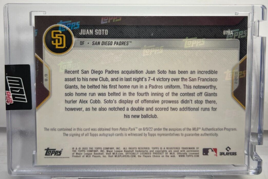 【最終値下げ】Juan Soto topps now auto 直筆サイン Topps Now Certified Autographed JUAN SOTO Card - Etsy