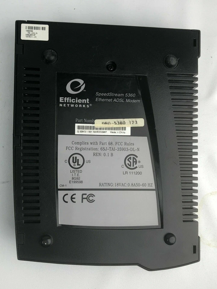 SpeedStream 5360 Ethernet ADSL PC Modem Fast by Efficient Networks With Adapter - Image 4 of 4