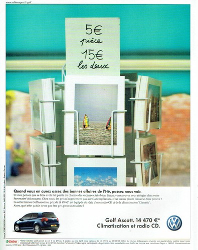 Werbung Advertising 1020 2005 VW Golf Ascott Klima Radio CD