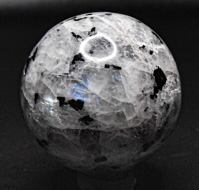 43mm Blue Flash Rainbow Moonstone Sphere Polished Natural Gemstone Mineral India