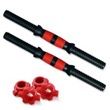 2pcs 16in Dumbbell Handles with Spinlocks Fit 1 inch Weight Plate Non-slip Grip