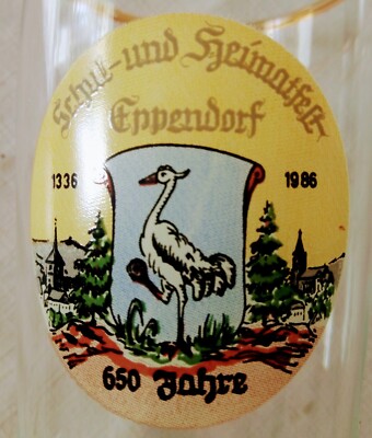 Original GDR commemorative glass 650 years Eppendorf/Saxony - 1986 limited edition. 