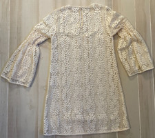 Michael Kors ivory off white lace sheer dress Size S EUC