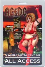 AC/DC 2001 Tour Laminated Backstage Pass Laser Foil