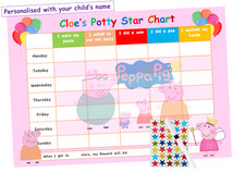 Potty Toilet Training Reward Chart Personalised Boys Girls Sticker Reusable PP2