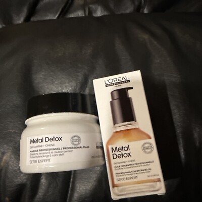 L'OREAL SERIE EXPERT METAL DETOX MASQUE 8.5 OZ & ONE LEAVE IN OIL PROTECTOR 1.6