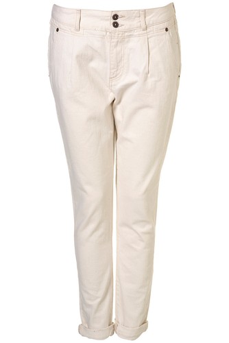 Topshop Moto White Ecru Chino Tapered 