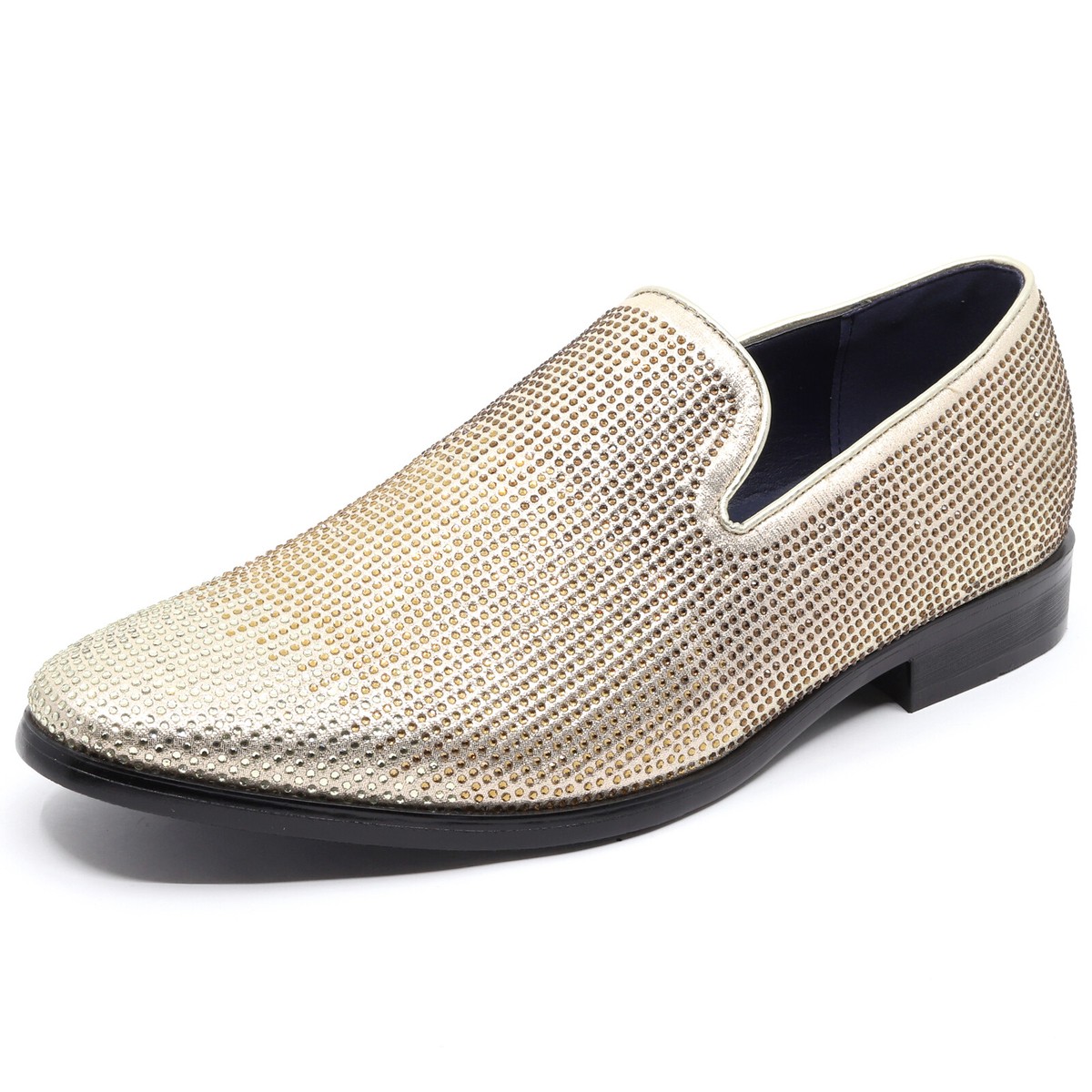 Tux Steve Madden Gold Slip Ons Men's Smoking Rhinestone Dress