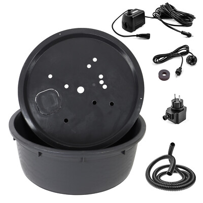 Set Springbrunnenpumpe SP1 mit 150l Becken Deckel LED Beleuchtung Wasserspiel