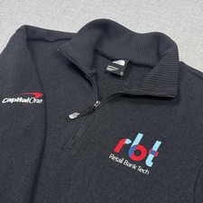The North Face Fleece 1/4 Zip Sweatshirt Mens Medium Black Lined Heavyweight