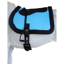 Horse Quilted ENGLISH Bareback PAD Trail Fleece Neoprene Turquoise 72F48TR