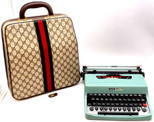 Auth Rare Vintage GUCCI x Olivetti Lettera 32 Typewriter GG Sherry line NS080087