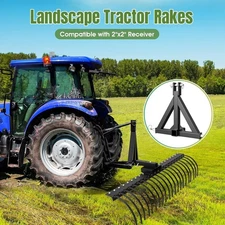 Tow Behind Landscape Rake 60 Inch Lawn Dethatcher 21 Durable Steel Tines