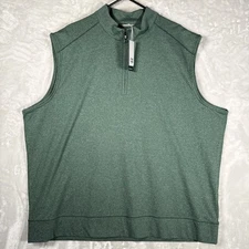 XXL Cutter & Buck Shoreline Half Zip Vest Hunter Heather Green