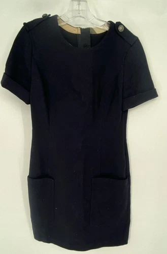 Abito donna Burberry nero manica corta lunghezza ginocchio schiena zip cambio taglia small