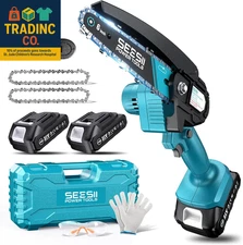 Mini Chainsaw, 6-Inch Mini Chainsaw Cordless, Handheld Electric Power Chain Saw 
