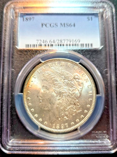 1897 $1 Morgan Silver Dollar PCGS MS 64
