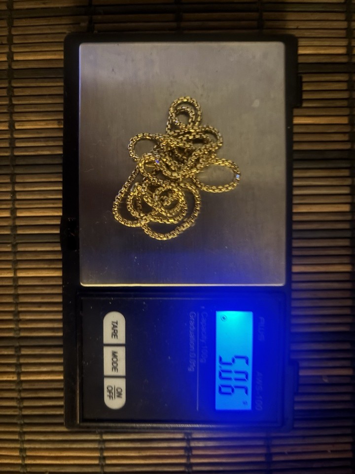 14k Gold Chain, 24 inch 2mm Round Box Chain, Italy | eBay