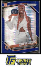 2025 Panini Prizm WNBA #150 Saniya Rivers Blue Pulsar Prizms #/199
