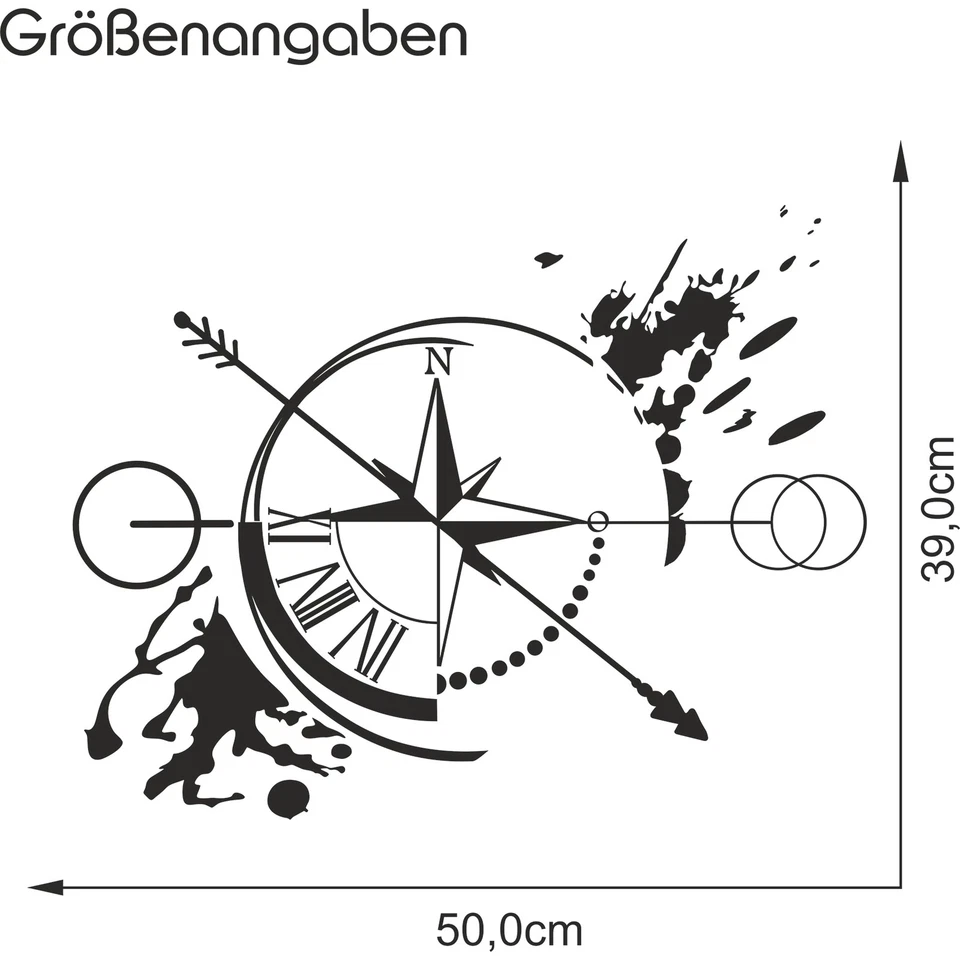 Bussola Astratto Oro Lucido Grande 50x48cm Pellicola Adesivo All Ranger KX060 - Immagine 3 di 4