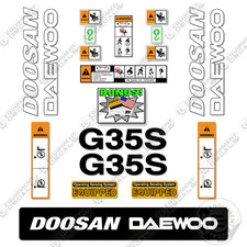Fits Doosan Daewoo G35S-2 Decal Kit Forklift - 7 YEAR OUTDOOR 3M VINYL!