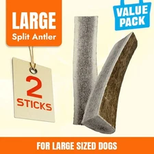 Split Elk Antlers for Large Dogs – 2pcs, Naturally Shed Elk Antlers Dog Chew
