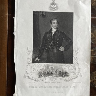 um 1850 ANTIKER DRUCK ~ SIR ROBERT PEEL
