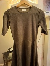 Ladies Apricot Dress Smart Work Fit Flare Style UK 8 Black Brown - C118