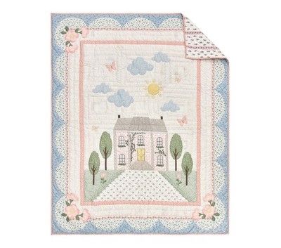 Pottery Barn KIDS Heritage Dollhouse Wholecloth Printed Quilt Twin