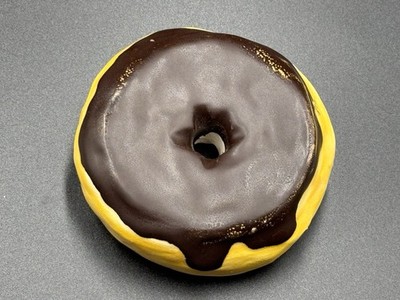 Jeff Nebeker Ceramic Chocolate Glazed Donut Sculpture 2018 Signed