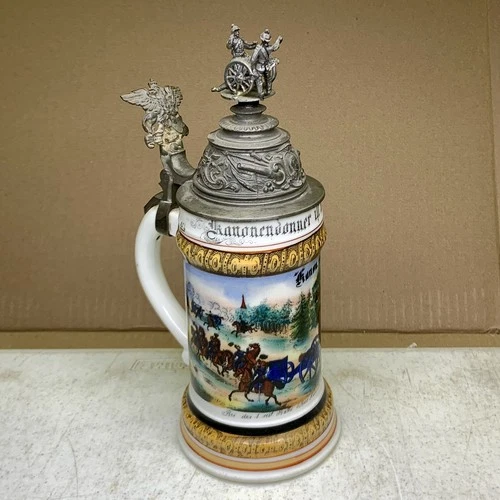 Antique Original Military Regimental German Beer Stein Pre-WWI WW1 Baden