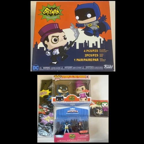 Funko Pop BATMAN TV Series TARGET EXCLUSIVE Box Socks Magnets Vinyl Figures NOS