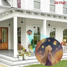 8 Flat Night Scene Aluminum Art, Fantasy Theme, Mid-Autumn Festival Foil Paintin