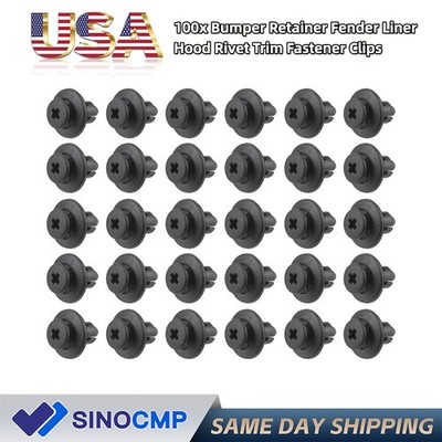 100X Car Retainer Clips Bumper Fender Fastener For Veloster Tucson 86590-28000