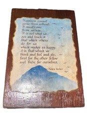 Vintage Wooden Plaque Helen Keller Poem 
